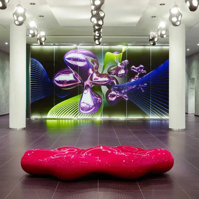 Y082 Clouds-shape Chair Hotel Public Furniture Resin Fiberglass Outdoor Beach Garden Lounge Chaie For Shopping Mall