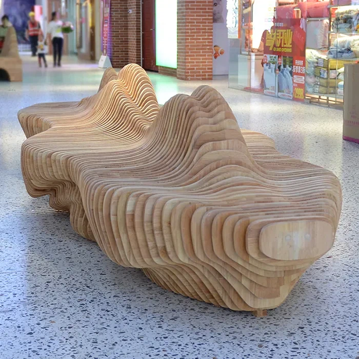 Custom Size Wave-shaped Decoration Chair Commercinal Luxury High-grade Decoration Bench Public Seating Chair