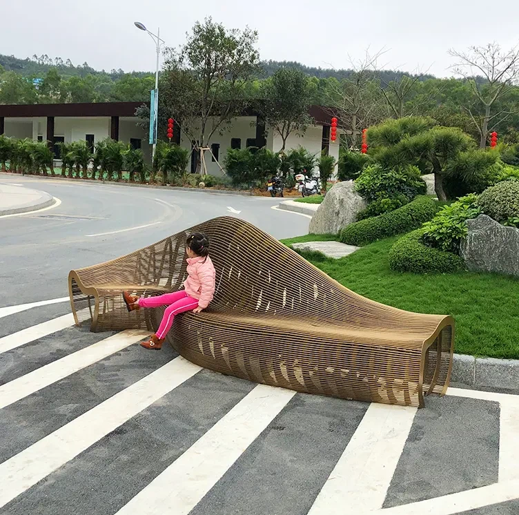 Custom Size Wave-shaped Decoration Chair Commercinal Luxury High-grade Decoration Bench Public Seating Chair